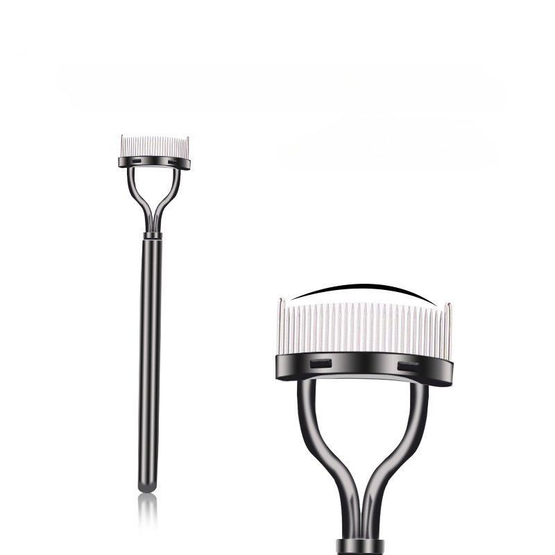 

Половина изогнутой складной стальной иглы, расческа для бровей, складная портативная щетка для ресниц, инструмент для формирования ресниц, помощник для накладных ресниц чёрный