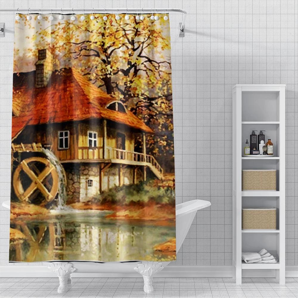 Domowe zasłony prysznicowe do łazienki Krajobraz zwierzęta wodoodporna tkanina zasłony łazienkowe nowoczesna zasłona prysznicowa 180x200 240x200