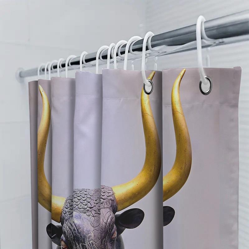 Vintage Cow Shower Curtain Farmhouse Bathroom Decor Western Rustic Shower Liner Country Animal Pattern Home Decor Washable