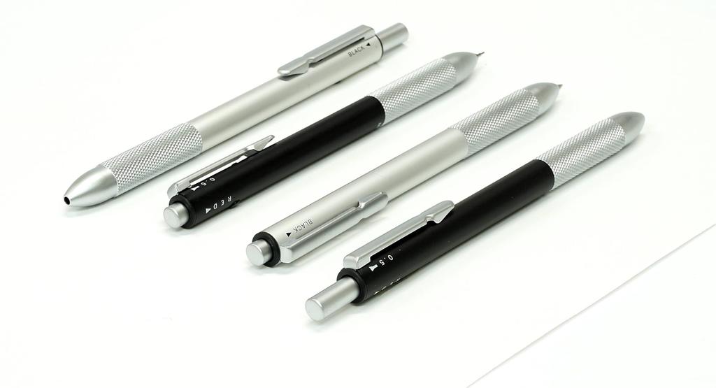 Made In Metal 4 Mechanic Premium Japan, Non-Slip Knock-Style Multi-Function Pen, Boxed, K7-S4M-1-S