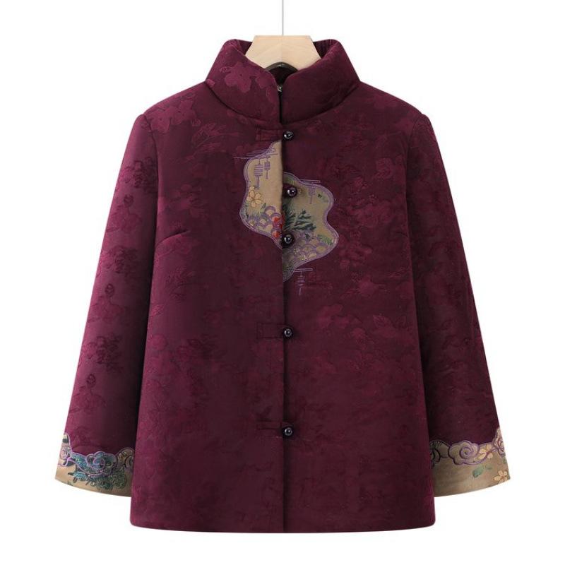 

Winter women s longevity padded jacket year old 0 velvet warm padded jacket old lady padded jacket 5XL [recommended 150-80kg] фиолетовый