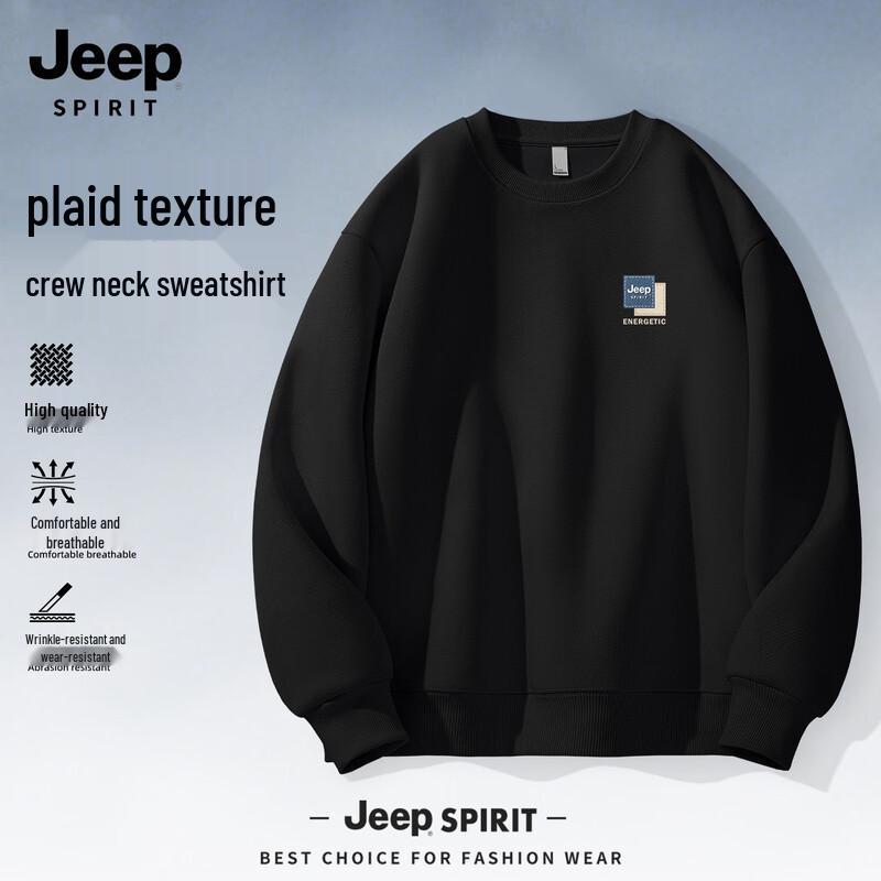 JEEP SPIRIT Men's American Style Loose Fit Crewneck Sweatshirt