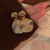 Stylish Irregular Three-Layer C-Shaped Earrings: European & American Metal Fashion Studs with a Luxurious High-End Appeal