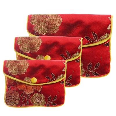 Purse Bracelace Silk Embroidery Handmade Chinese Coin Purse Floral Snap Brocade Wallet Jewelery Storage Handbags Jewelery Bag