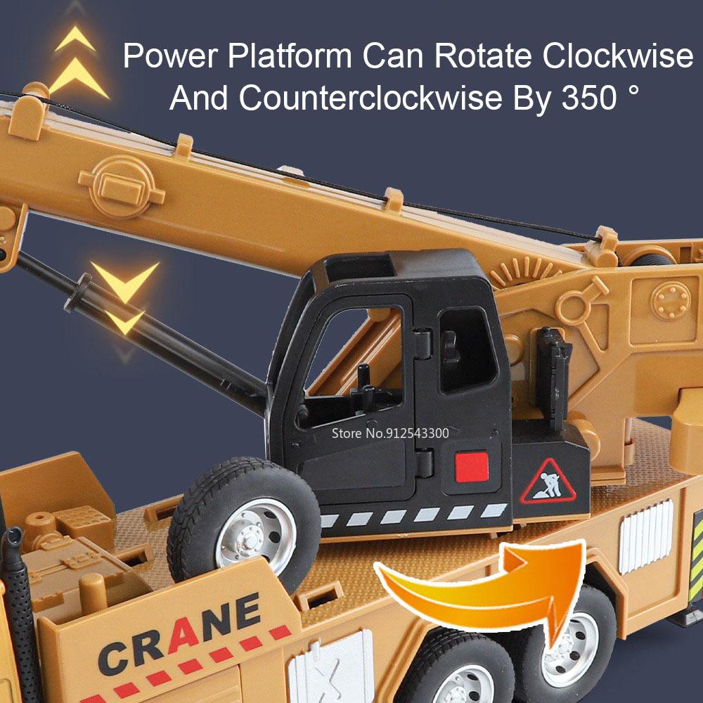 Large 1:24 Mixer Truck Crane Excavator Car Toy Model Sound Light Dump Trucks Alloy Diecast Engineering Vehicles Kids Present