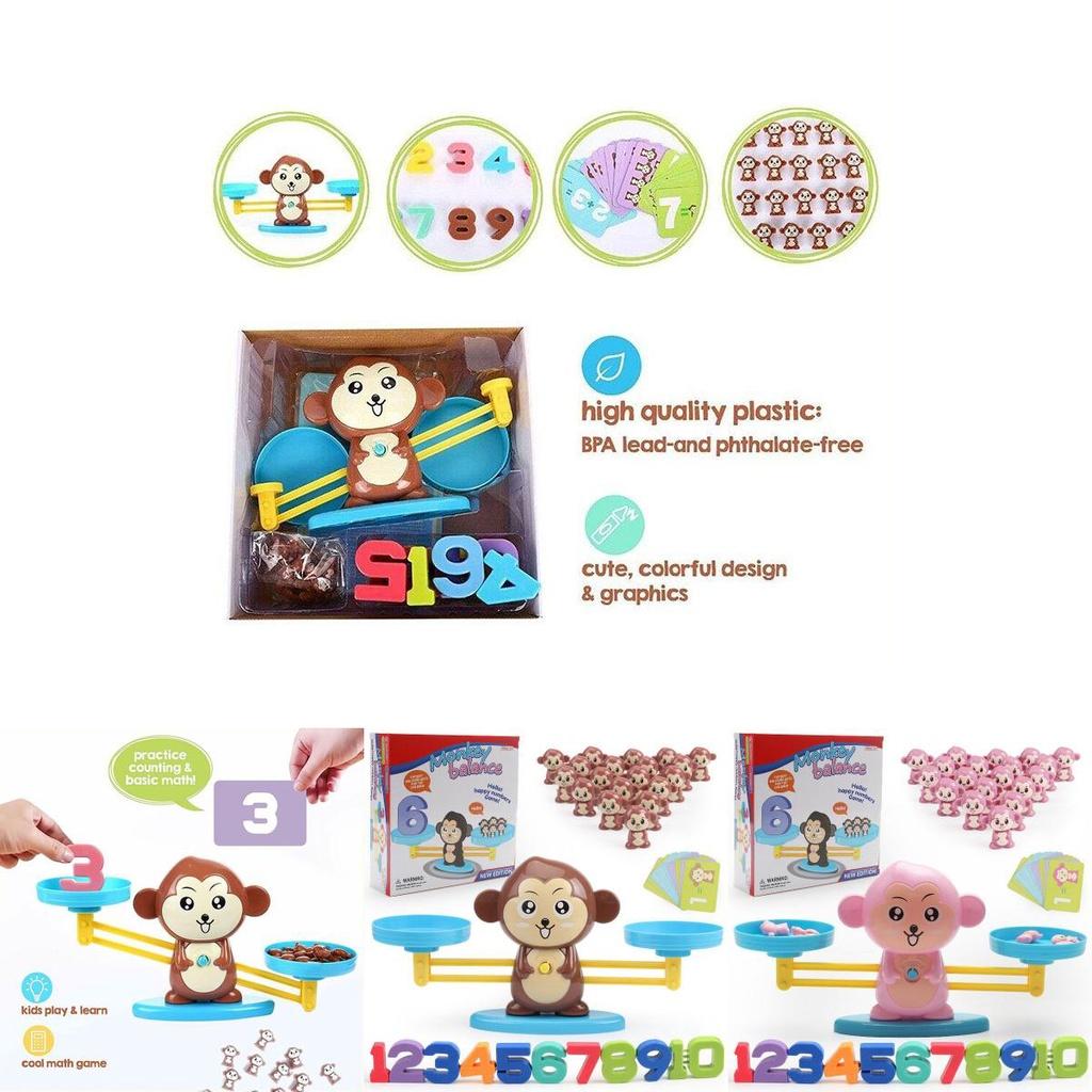 Lustiges Mathe-Zählspiel für Kinder Affen-Balance-Spielzeug-Set für Vorschulkinder