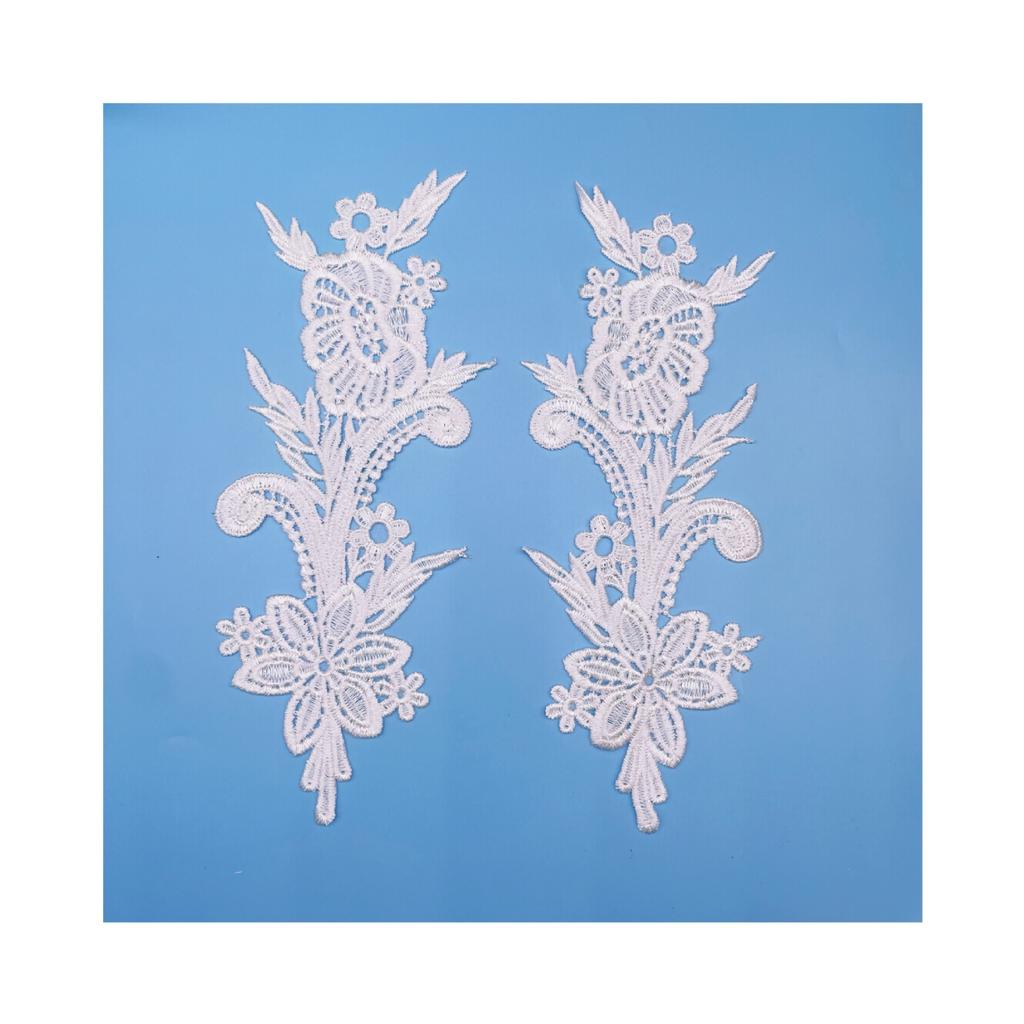 Pair Flower Children'S Clothing Water-Soluble Lace Embroidery Lace Hollow Embroidery Applique Lace Dance Clothing Wedding Dress Wedding Shoes