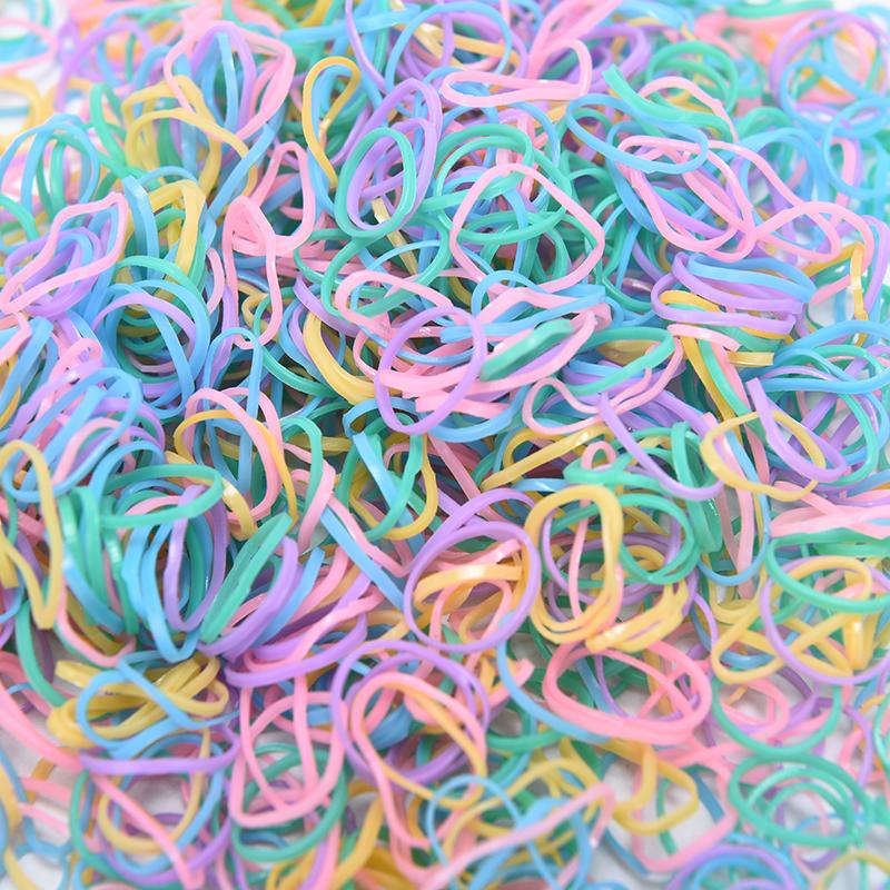 1000Pcs Children Hair Bands Girls Women Colorful Elastic Band Hair Rope Headband