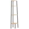 4 Tier Corner Shelf Light Brown and Black 45.5 X 31.5 X 150 Cm