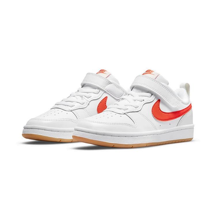 (PS) Nike Court Borough Low 2 'Blanc Orange' Enfant BQ5451-114