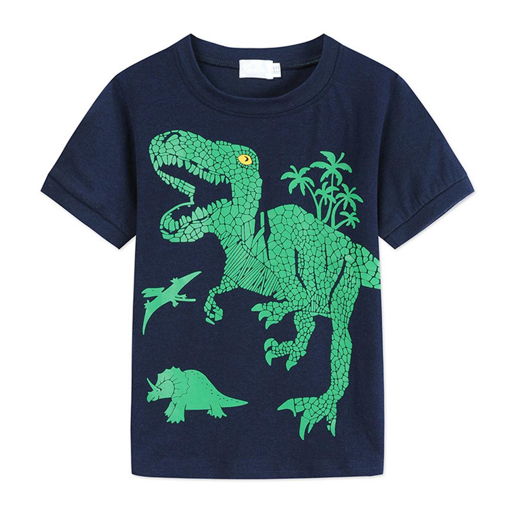 Kids Boys Girls Cartoon Dinosuar Print T Shirt Shorts Pajamas Sleepwear Outfits
