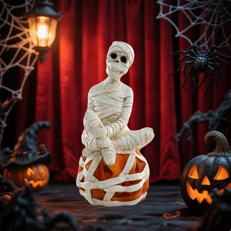 Y Resin Angel Skull Figurines Halloween Series LED Lights Ghost Hand Party Outdoor Decoration Handcrafts Atmosphere Ornament
