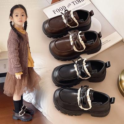 Girls' Leather Shoes 2025 Autumn New Fashion Children's Soft-soled Princess Shoes British Style Loafers Baby Girl Single Shoes