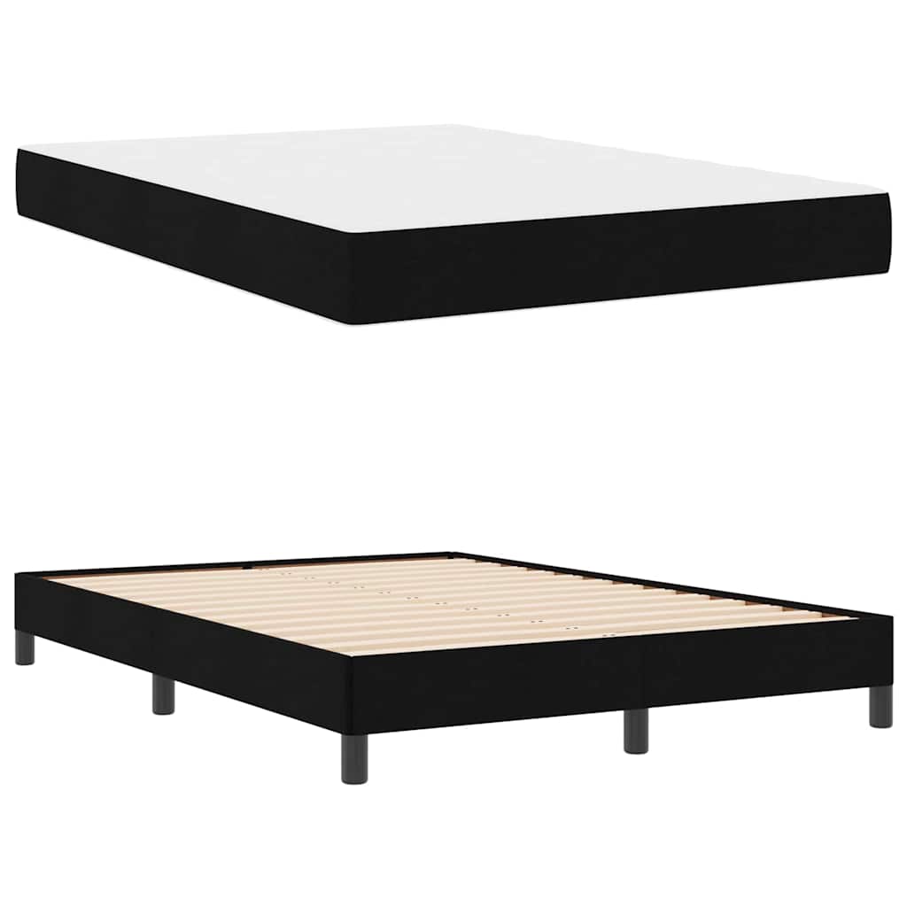 Box Spring Bed with Mattress Black 140 x 190 cm Fabric
