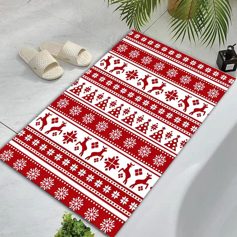 Christmas Nordic Design Carpet Home Decor Printing Room Protective Pad Bathroom Mat