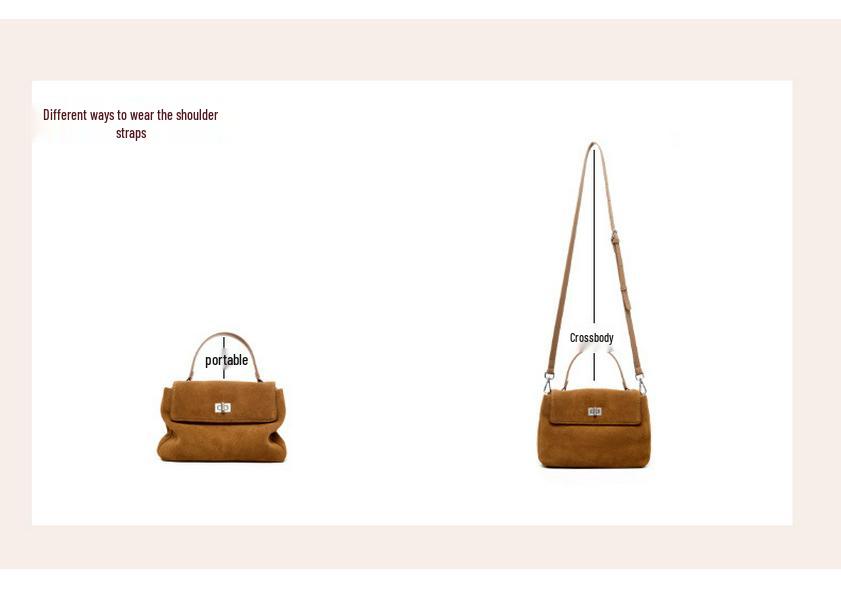 Borsa da Donna Lusso Coreana in Vera Pelle - Borsa a Tracolla in Pelle di Mucca Stile Giapponese