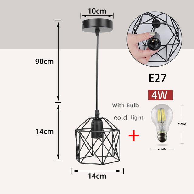 Industrial Pendant Lights Led Hanging Lamps for Ceiling Chandeliers Metal Cage Kitchen Island Adjustable Ceiling Pendant Lamp