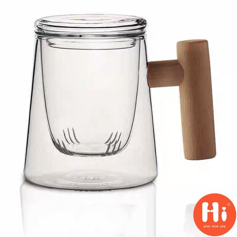 

Привет 350 мл термостойкие чайные кружки из боросиликатного стекла прозрачная чашка с фильтром деревянная крышка