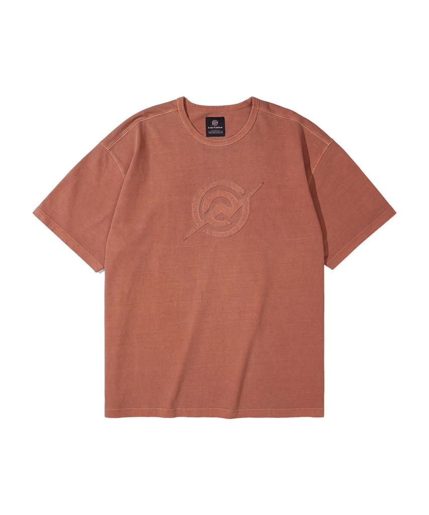 Kallapataleu Kp Symbol Logo Pigment Washed Short-Sleeved T-Shirt - Orange