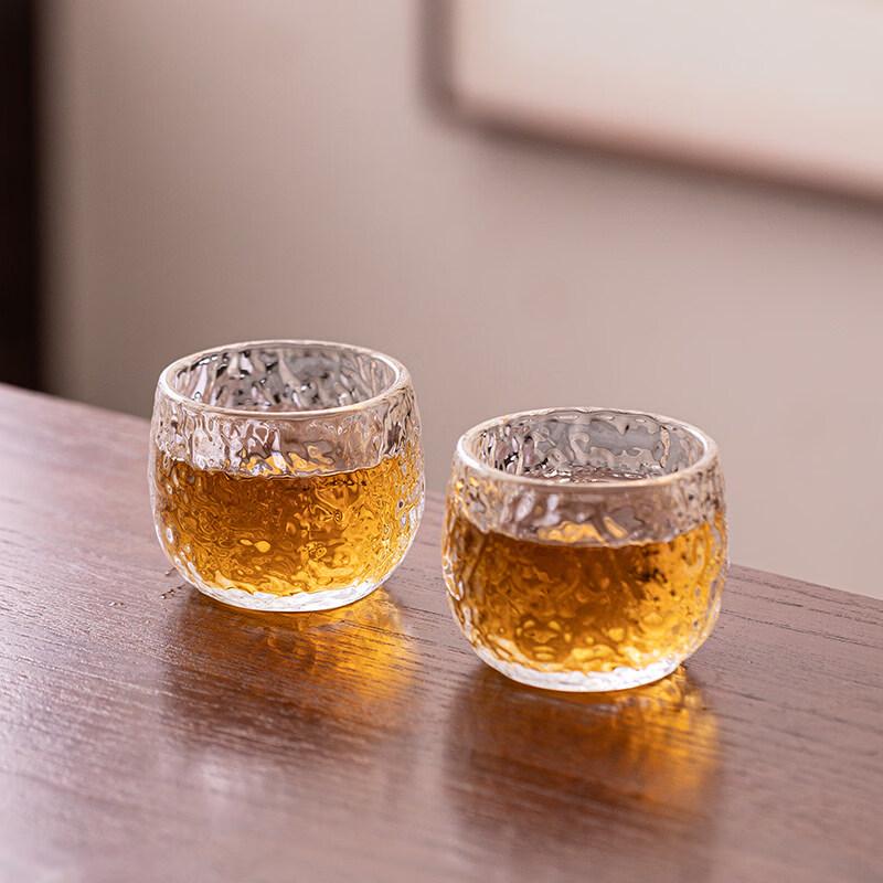 ZISIZ Heat-Resistant Hammered Glass Tea Infuser