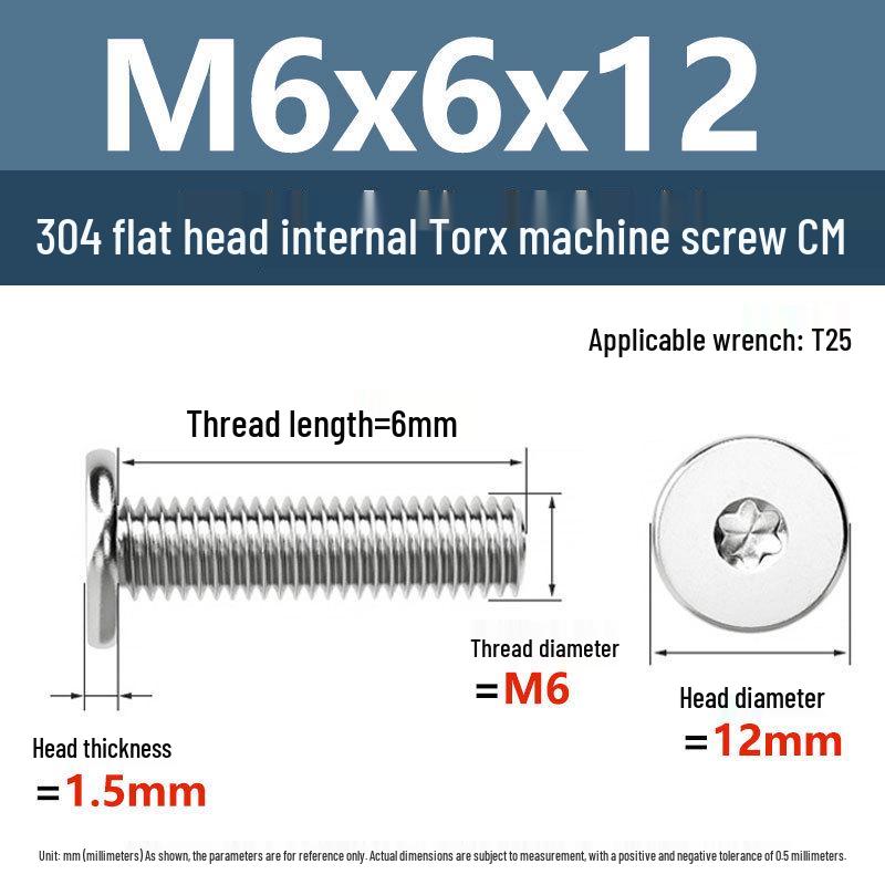 Yigu 304 Stainless Steel Thin Flat Head Torx Screw M2-M8 for Computer Machines