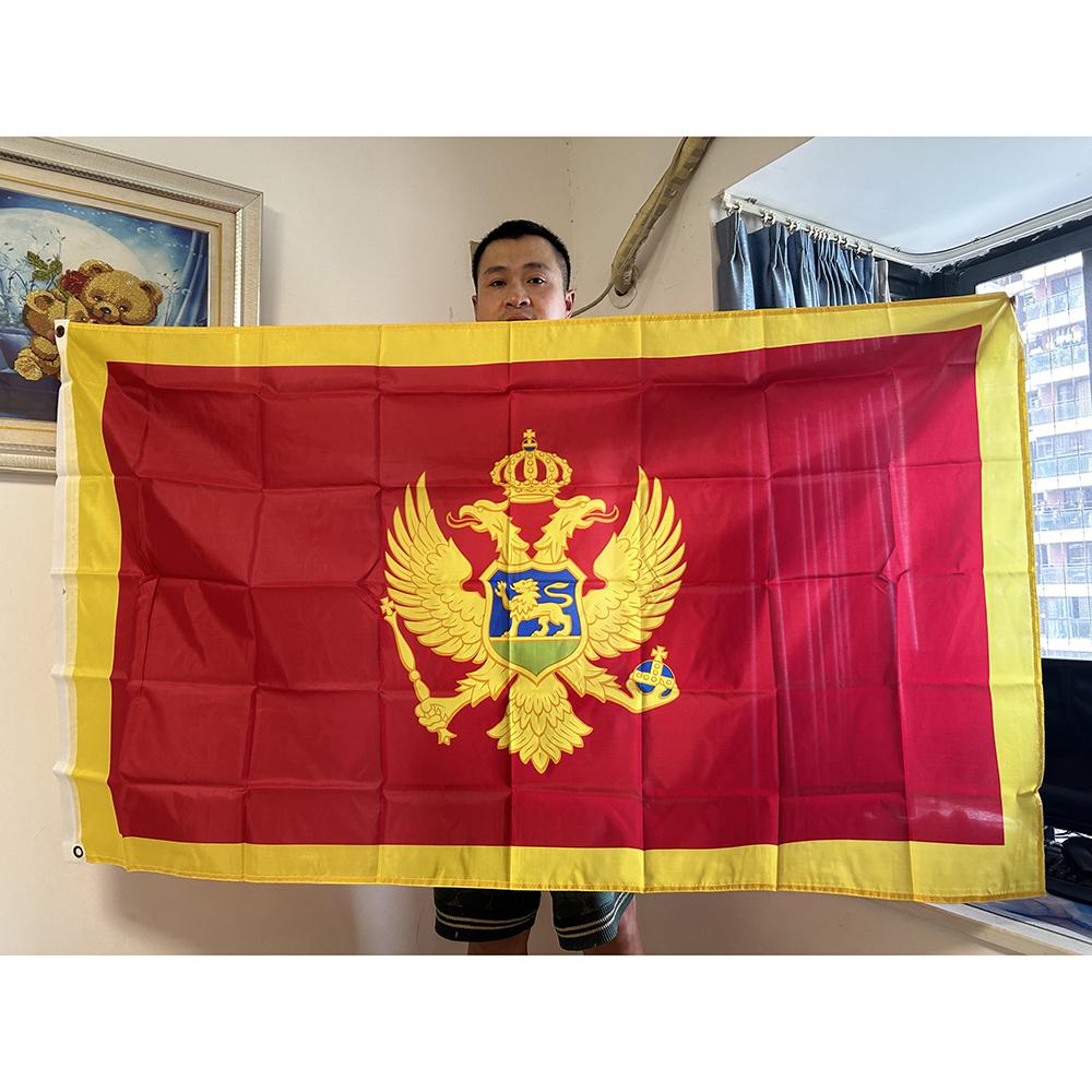 SKY FLAG Bandiera del Montenegro 3x5 piedi 90 X 150 cm Bandiera del Montenegro Poliestere Stampato Stendardo da Appendere per Decorazione Domestica