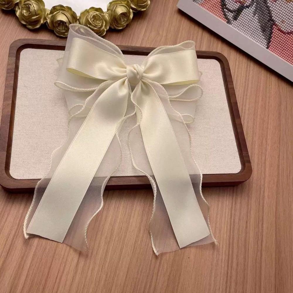 Weiche Netzschleife Haarspange Langes Band Haarspangen Neue Schleife Haarspange Damen Mode