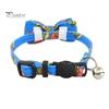 צווארון חיות מחמד מתכוונן עם אבזם בטיחות פעמון ללא חלודה עיצוב עניבת פרפר חמוד צוואר חיות מחמד עיגול בד צווארון הדפסה בנושא מזון לכלבים קטנים בינוניים
