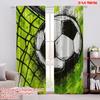 2pcs,2D Plane Printing Curtains Digital Printed Goal Impact Art Versatile Durable Polyester (without Rod) Decorations For Home