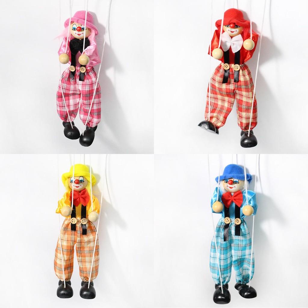 Children Marionette Clowns Shadow Doll Handicrafts Wooden Toys Kids Cute Gift