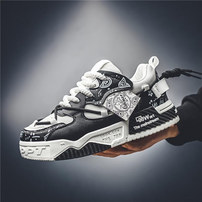 Fashion Sneakers for Men Fashion Brand Casual Shoes Youth Student Skateboard Shoes for Men Lace Up Vulcanized Shoes Platform Shoe Tennis
