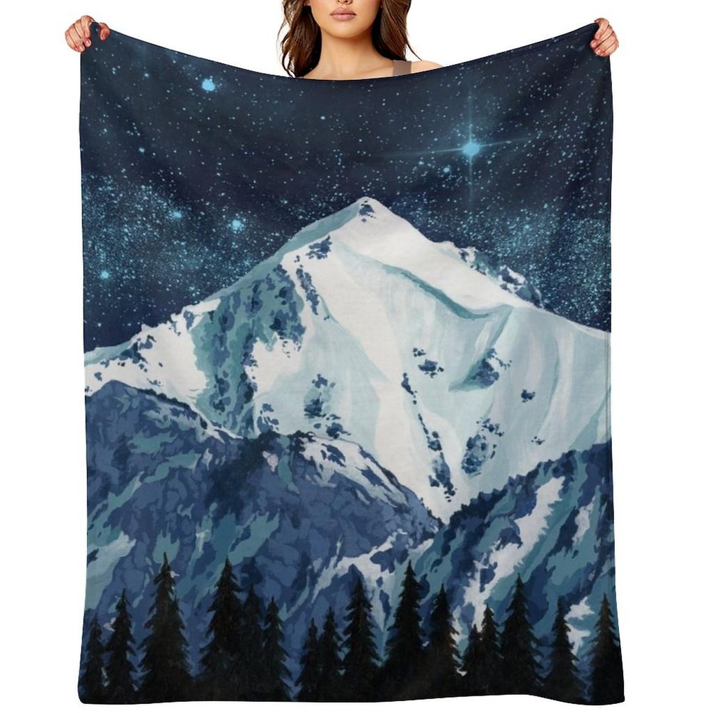 Alaska Night Sky 1 Throw Blanket Furry Comforter Plush Warm Blankets