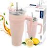 Thermosbecher, Stahl, pink, mit Griff, TERMO, 1,2 l
