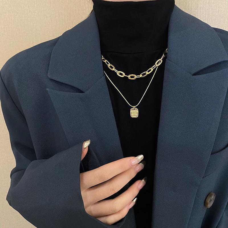 Light luxury fashion high-end design sense niche necklace women's new trend sweater collarbone chain