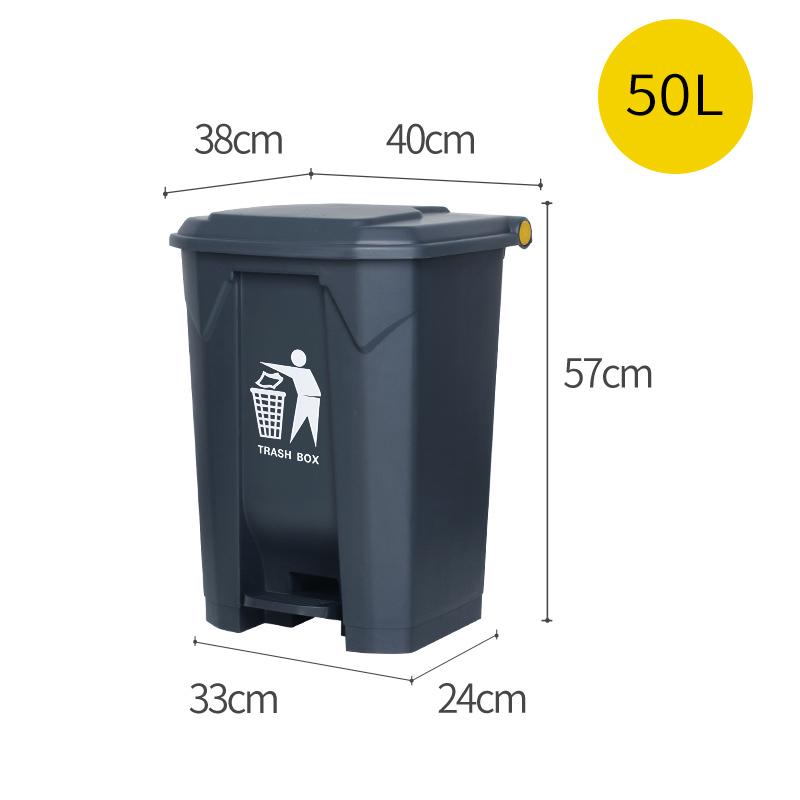 Large Foot-Pedal Trash Can with Lid for Commercial, Office, Outdoor, and Household Use