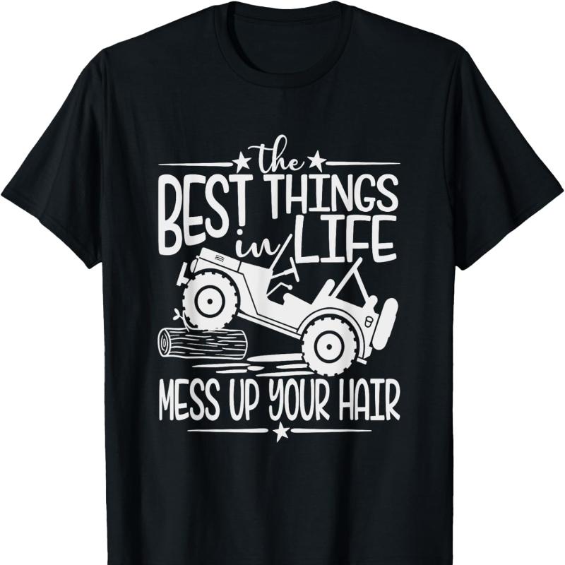 

Best Things Life Mess Up Your Hair Fun Truck mens graphic tshirts High quality cotton casual style Crewneck tops tee shirt sh... S разноцветный