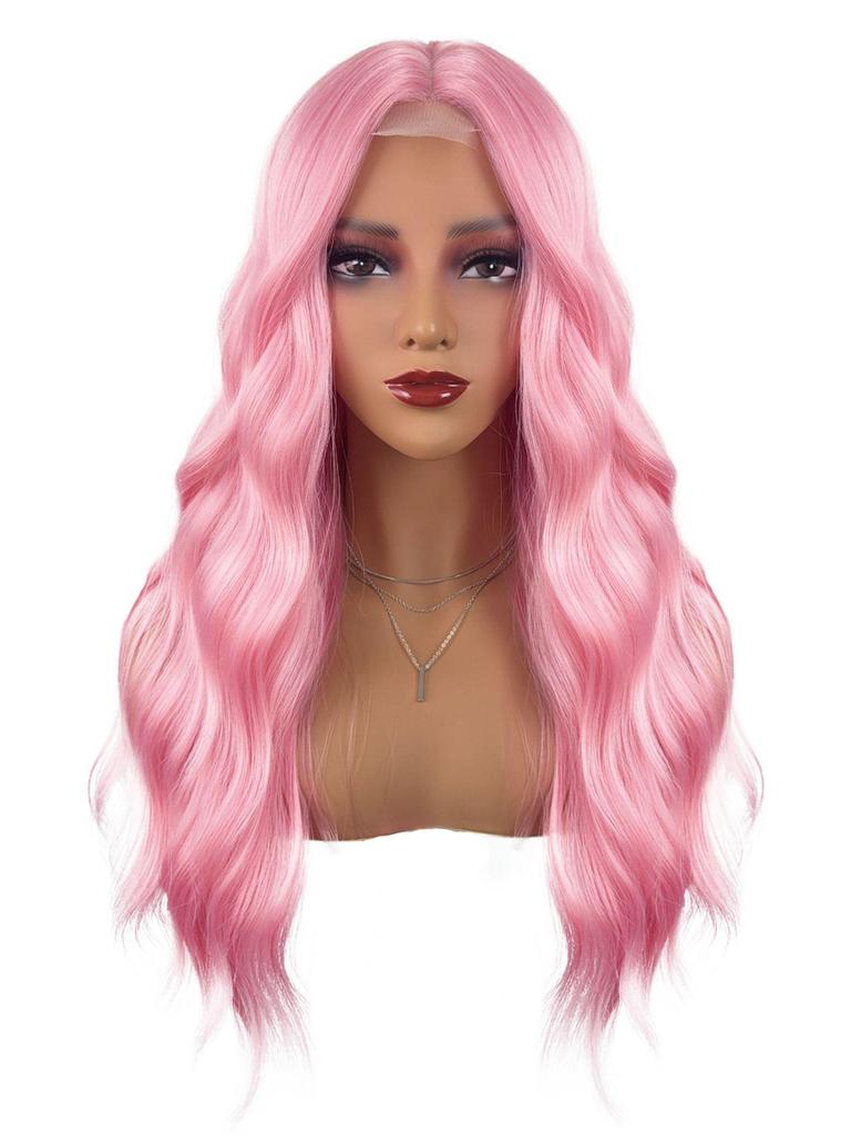 New Style Cross-border Europe & America High-Temp Silk Women's Middle-Part Corn Perm Big Waves Lace Scalp Wig