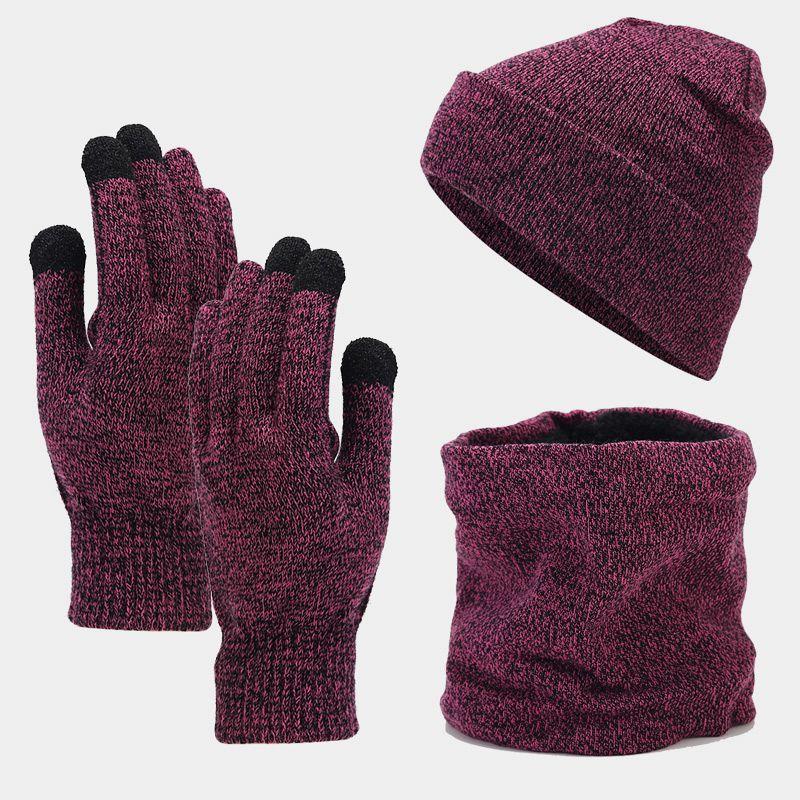 Fleece Lined Winter Knit Hat Scarf Gloves Combo For Stylish Cold Season Fashion