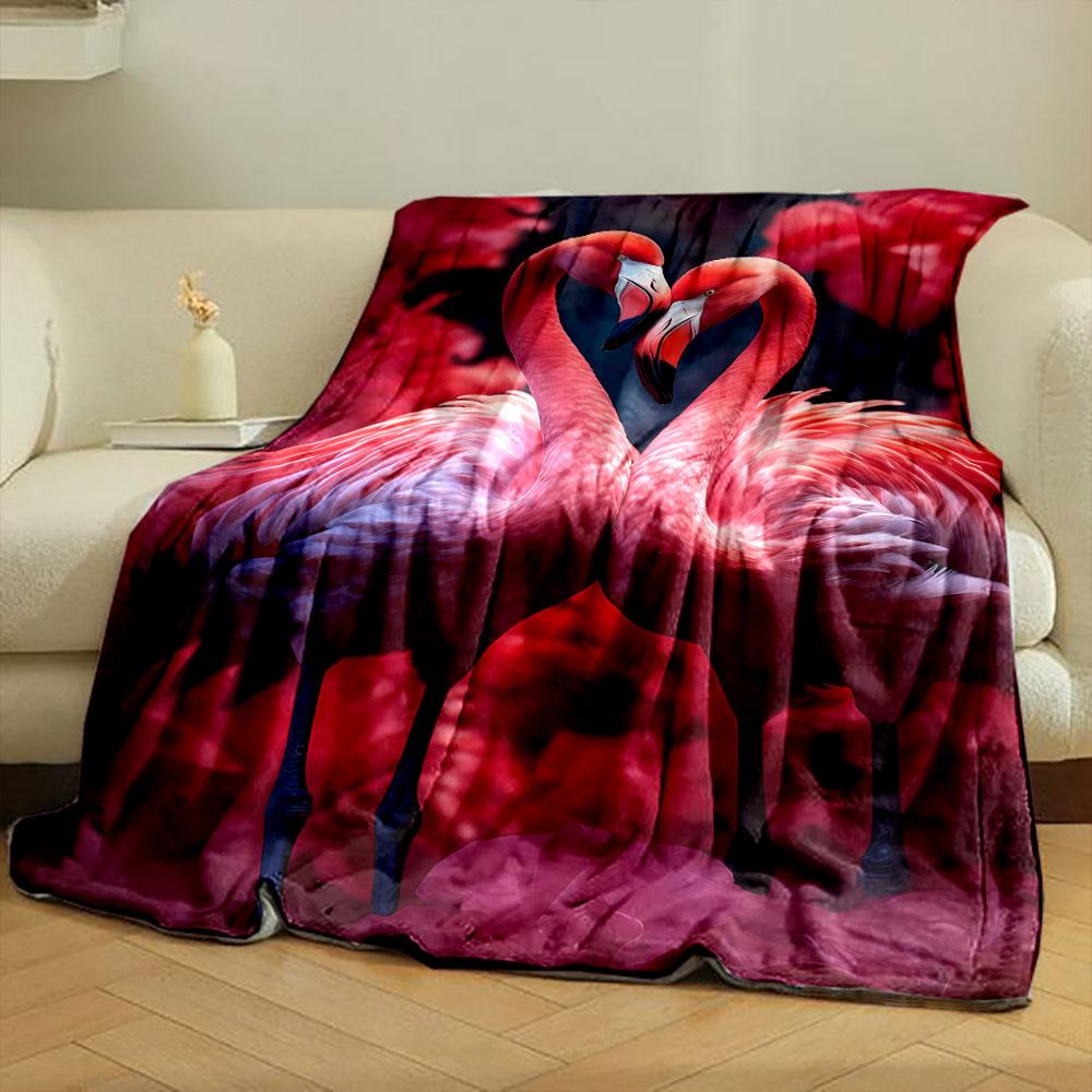 Romantic Flamingo Print Blanket bedroom Blanket for Livingroom Couch lunch break Soft throw for Friend's festival Gift