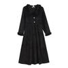 Plus Size Women's Slimming Knit Dress for Autumn/Winter - Versatile Long Sleeve Skirt (130-300 Jin)