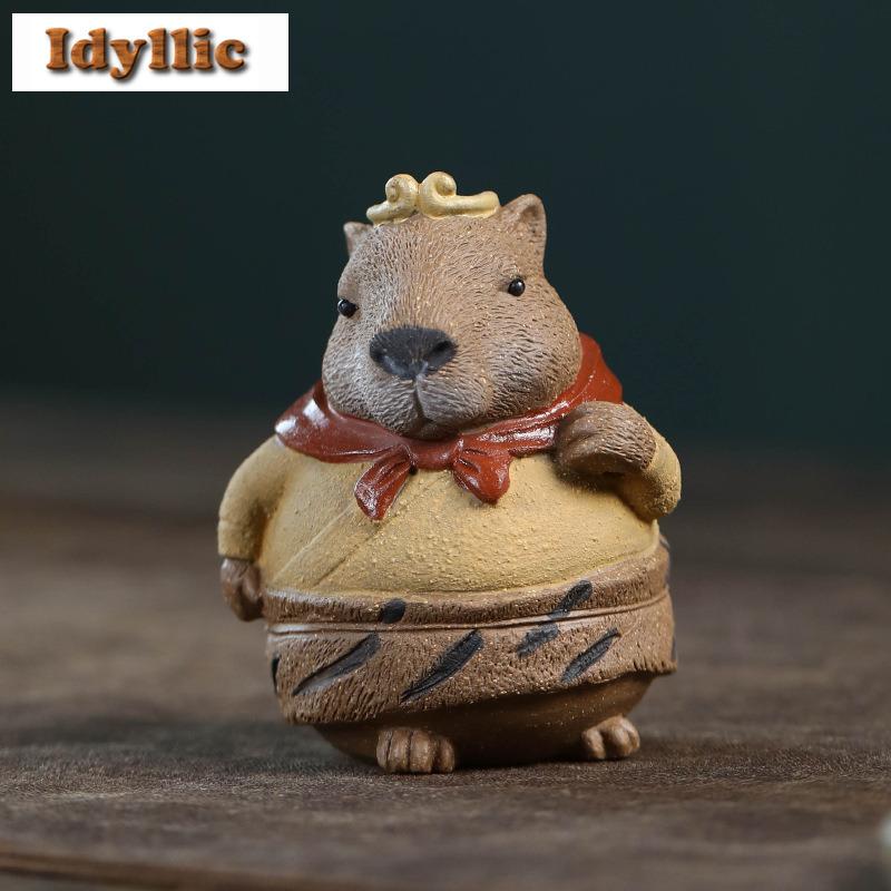Yixing Zisha Capybara Eight Precepts Wukong Incense Holder Tea Pet Elegant Tea Sculpture Tea Figurine Play Toys Tea Statue Craft