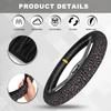Pink Black Leopard Cheetah Print Steering Wheel Cover, Cute Anti-Slip Breathable Car Accessories Interior Elastic Steering Wheel Cover for Women Fit