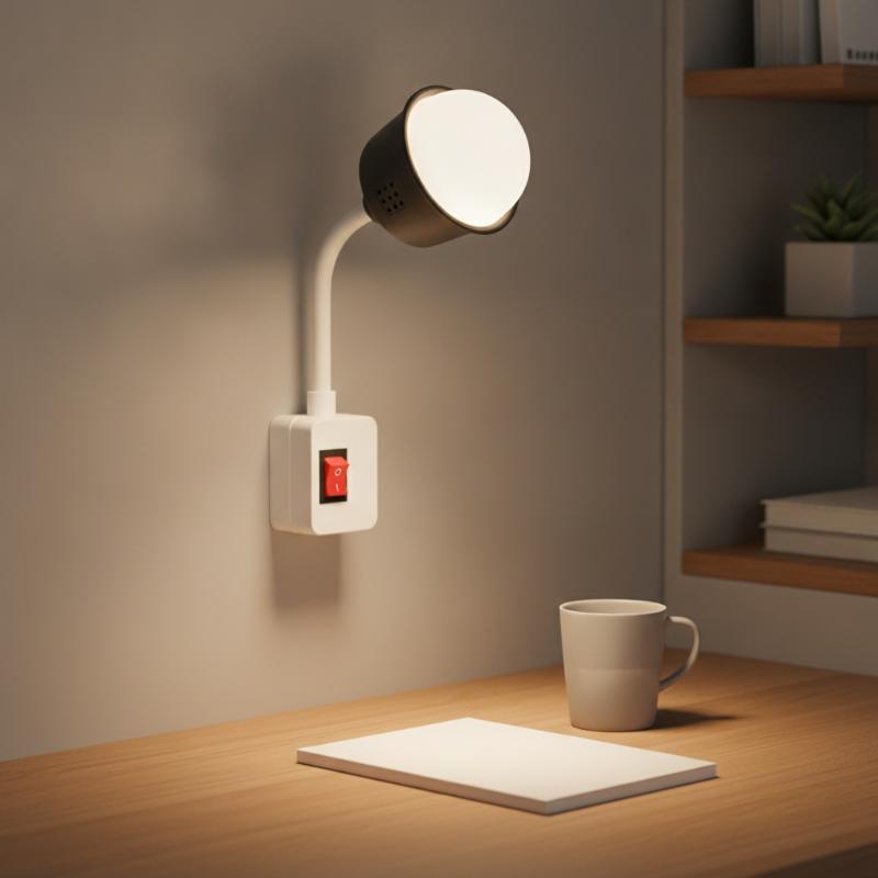 Plug In Led Night Light Flexible Gooseneck With Independent Switch Soft Eye Care Lamp For Bedroom Bedside Emergency Lighting