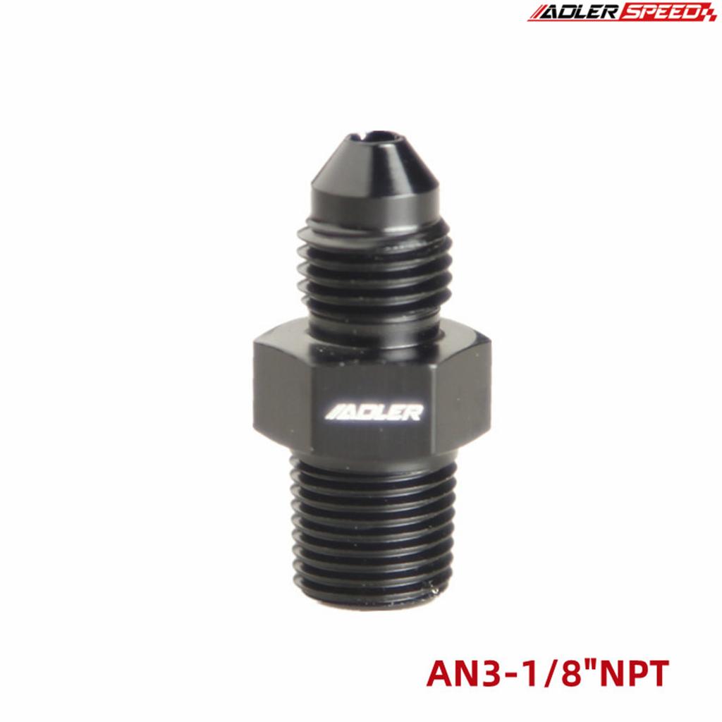 AN3/AN4/AN6/AN8/AN10/AN12 To 1/8" / 1/4" 3/8" 1/2" 3/4" 1"NPT Straight Fuel Hose Adapter Pipe Thread Fitting Black