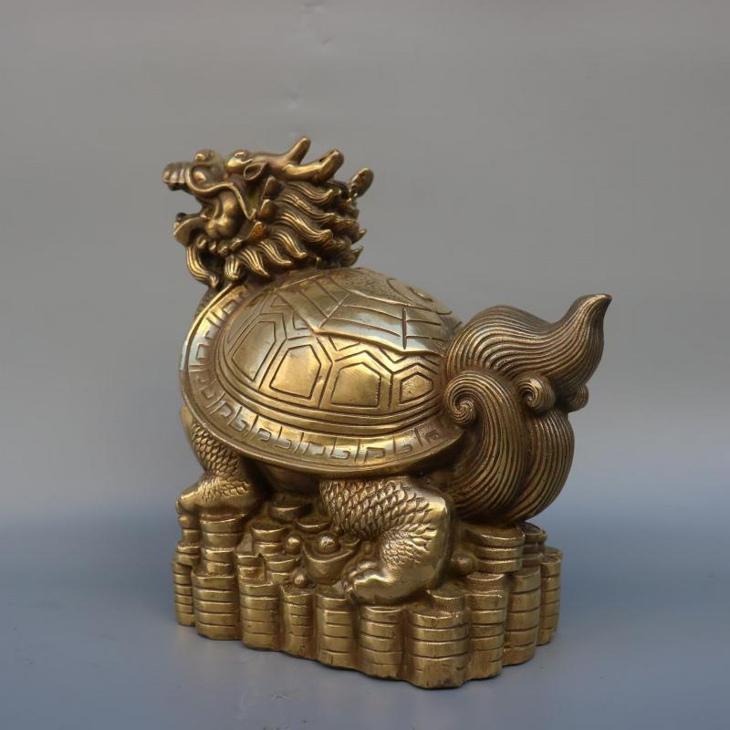 Brass Mother And Child Money Dragon Head Turtle Home Living Room Shop Desktop Decoration Ornament