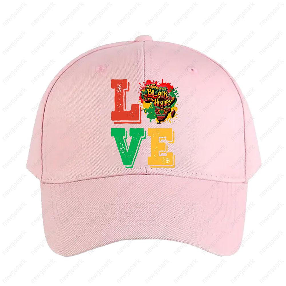 ЛЮБОВЬ Месяц черной истории Отпразднуйте Месяц черной истории Кепка Женская Унисекс Козырек Модная Повседневная Регулируемая С принтом Бейсболки Adjustable