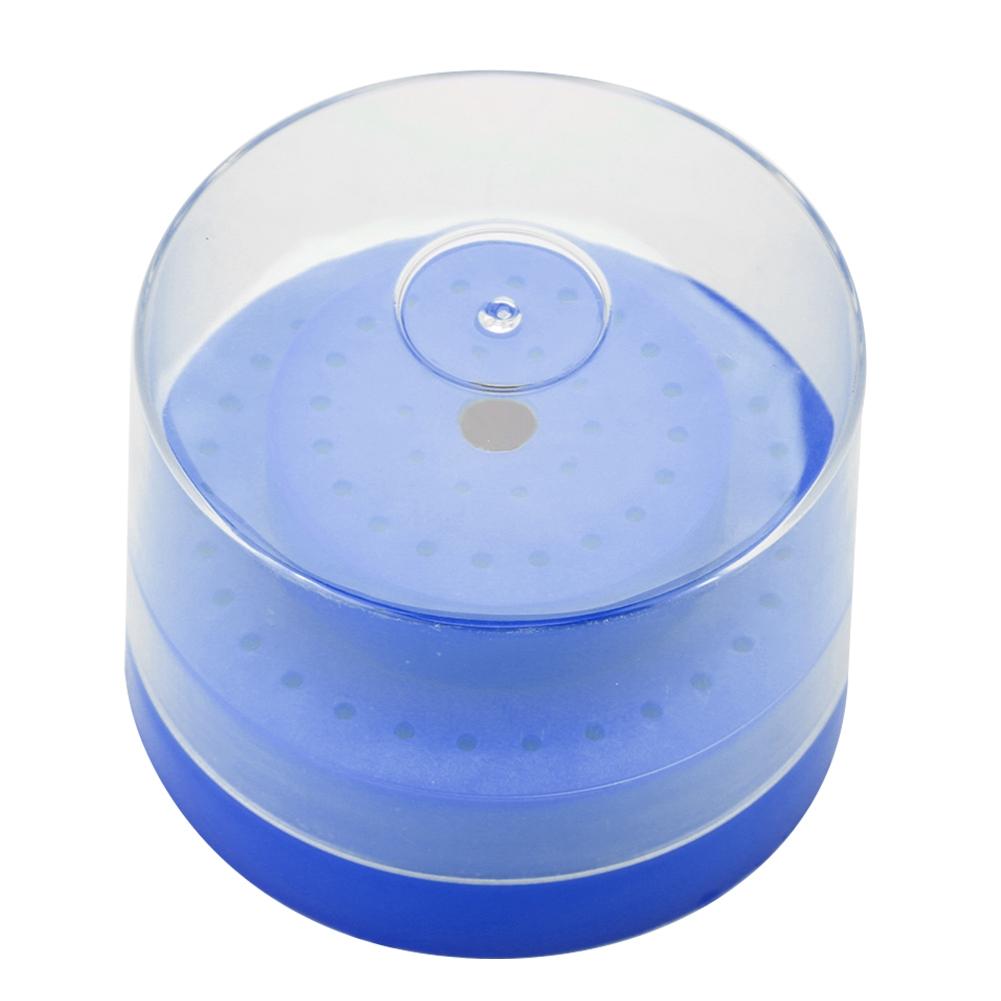 60 Holes Slots Round Bur Holder Block Case Holder Dental Instrument (Blue)