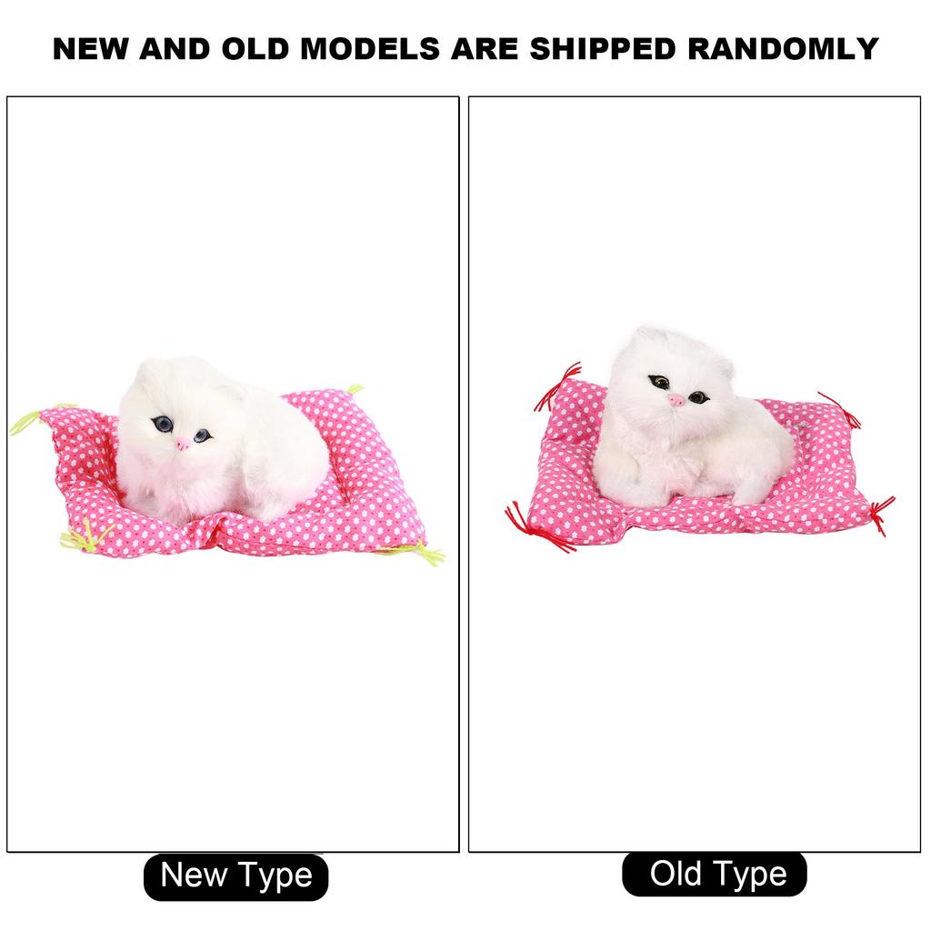 Super Cute Mini Simulation Sounding Sitting Kittens Cats Plush Toys Doll Christmas Gift White