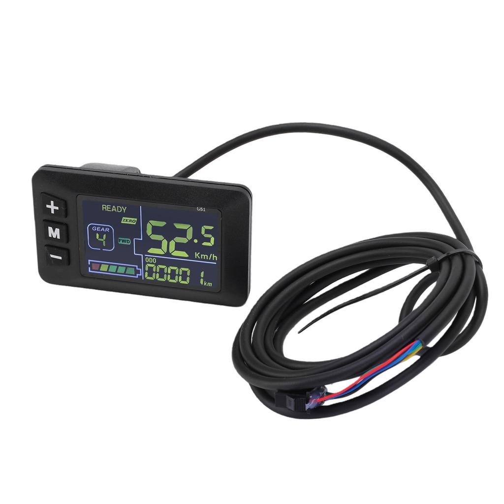 Electric Bike LCD Display Meter G51 Bike Control Panel with Water Proof SM 5Y Connector for Scooter Modification Color