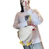 Women Cute Messenger Bag Plush Cartoon Chicken Shape Shoulder Bag With Elastic Strap